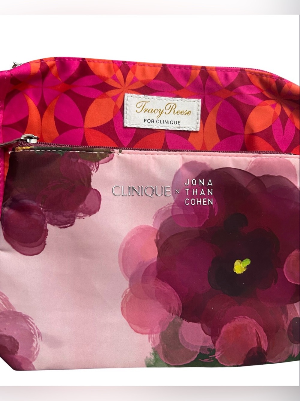 Clinique & Designer Colab Tracy Reese & Jonathan Cohen Cosmetic Pouches Lot of 2